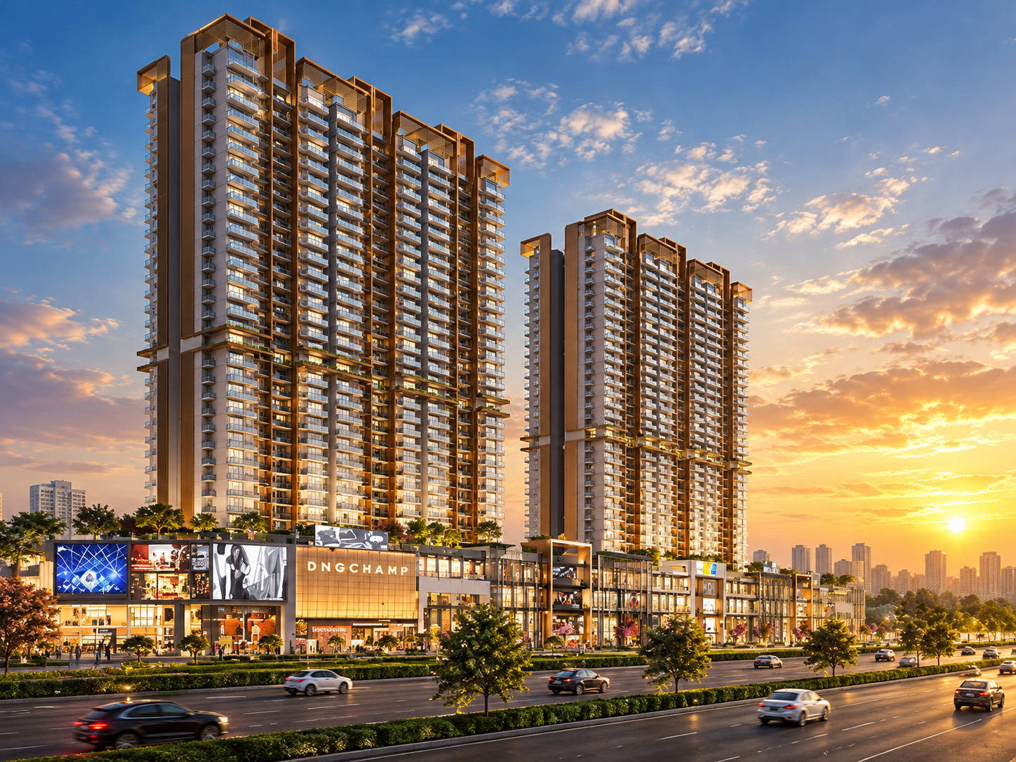 Golden Hour Skyline Over DNGCHAMP Mall